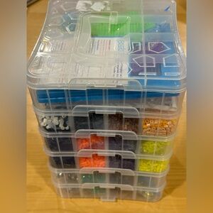 Perler Bead Large Organizer 6pcs. Stackable Storage Container Beads/Trays.